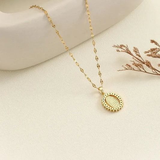 European and American Fashion and Gorgeous Women's All Sky Star Micro Colorful Zircon Virgin Mary Hollow Necklace