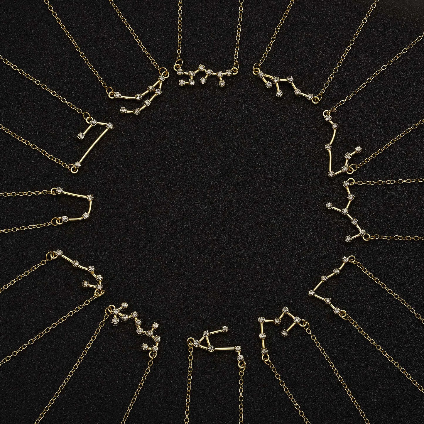 3Pcs/set 12 Zodiac Sign For Women 12 Constellation Pendant Chain Choker Birthday Jewelry With Cardboard Card