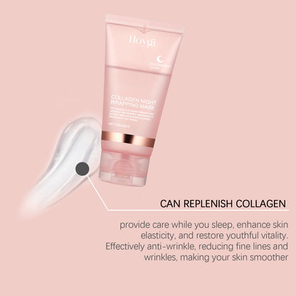 Collagen Overnight Wrapping  Off Facial Mask Set Korean Collagen Night Wrapping Mask Deeply Hydrates Night Care Mask Cream