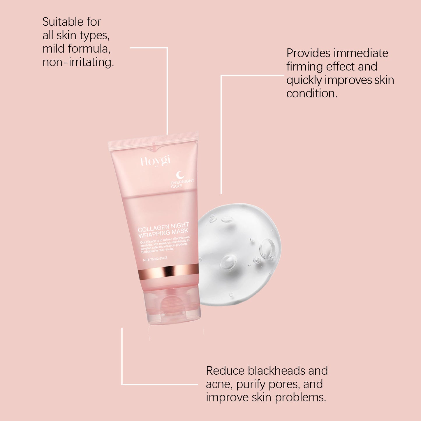 Collagen Overnight Wrapping  Off Facial Mask Set Korean Collagen Night Wrapping Mask Deeply Hydrates Night Care Mask Cream