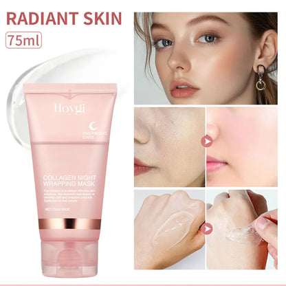 Collagen Overnight Wrapping  Off Facial Mask Set Korean Collagen Night Wrapping Mask Deeply Hydrates Night Care Mask Cream