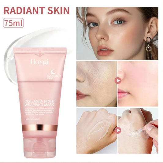 Collagen Overnight Wrapping  Off Facial Mask Set Korean Collagen Night Wrapping Mask Deeply Hydrates Night Care Mask Cream