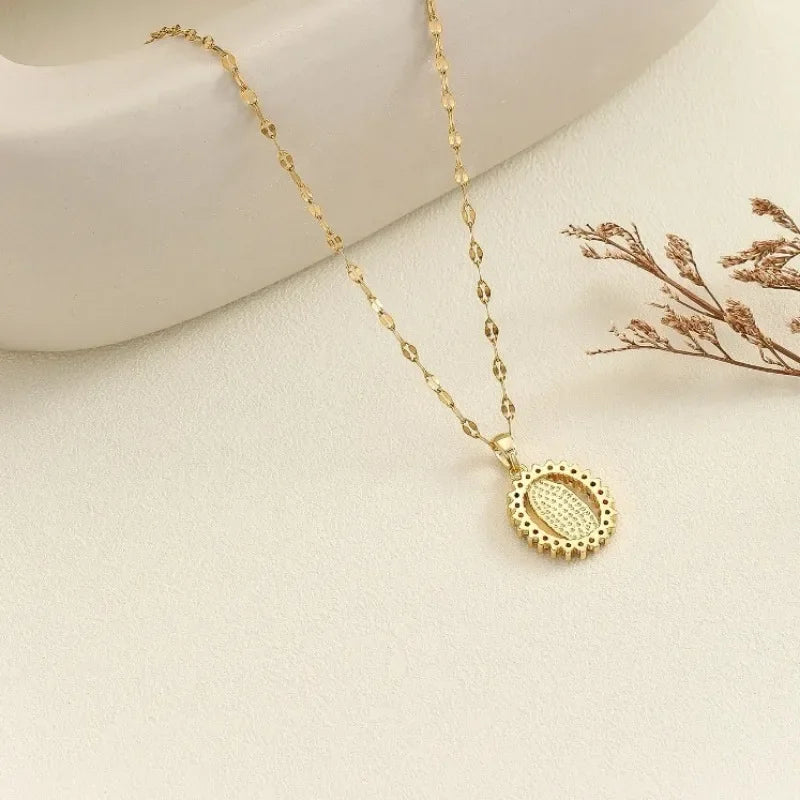 European and American Fashion and Gorgeous Women's All Sky Star Micro Colorful Zircon Virgin Mary Hollow Necklace