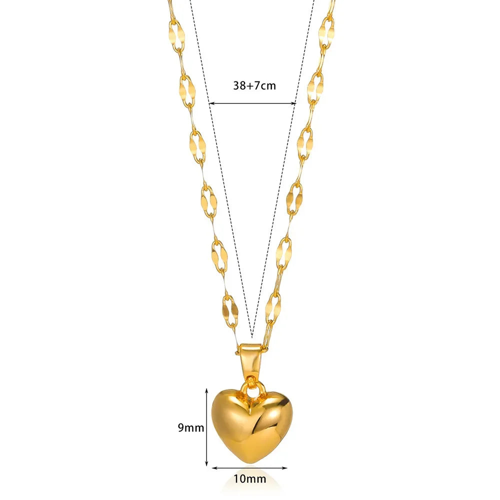 Love Heart Necklace For Women 2025 New Trendy Lip Chain Simple Pendant  Jewelry Gift