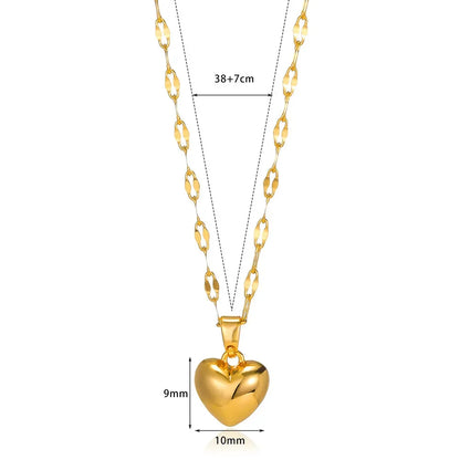 Love Heart Necklace For Women 2025 New Trendy Lip Chain Simple Pendant  Jewelry Gift