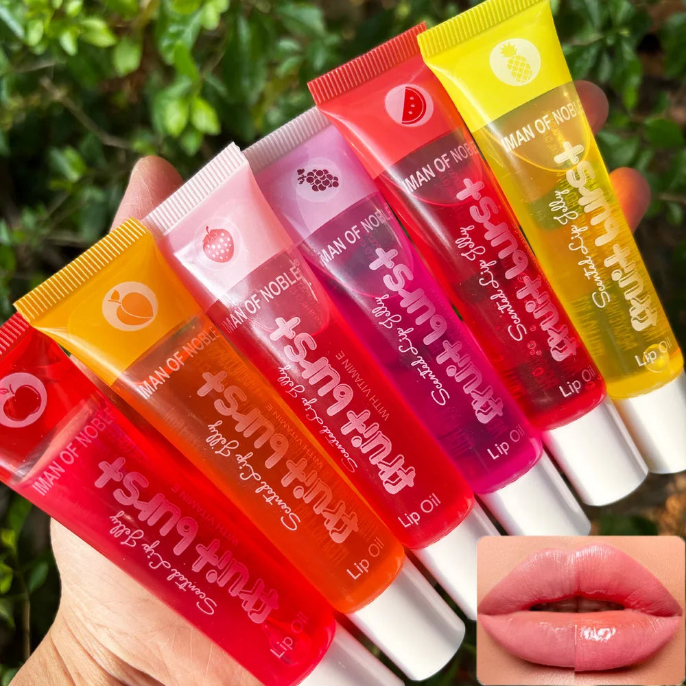 6Pcs Fruity Flavor Watery Glossy Lip Gloss Set Clear Lip Gel Hydrating Moisturizing Lip Gloss Women Lips  Wholesale