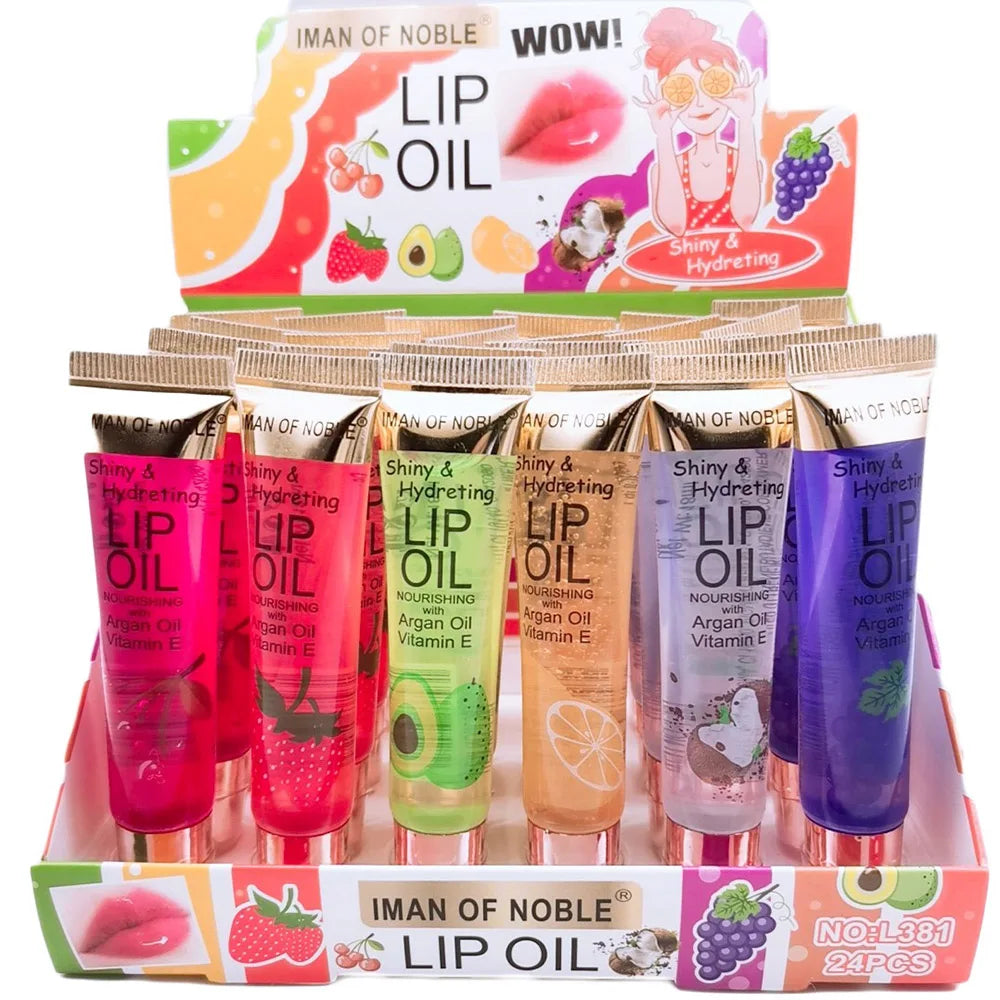 6Pcs Fruity Flavor Watery Glossy Lip Gloss Set Clear Lip Gel Hydrating Moisturizing Lip Gloss Women Lips  Wholesale