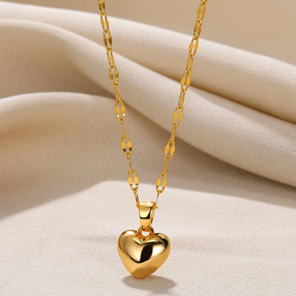 Love Heart Necklace For Women 2025 New Trendy Lip Chain Simple Pendant  Jewelry Gift