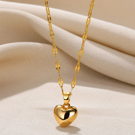 Love Heart Necklace For Women 2025 New Trendy Lip Chain Simple Pendant  Jewelry Gift