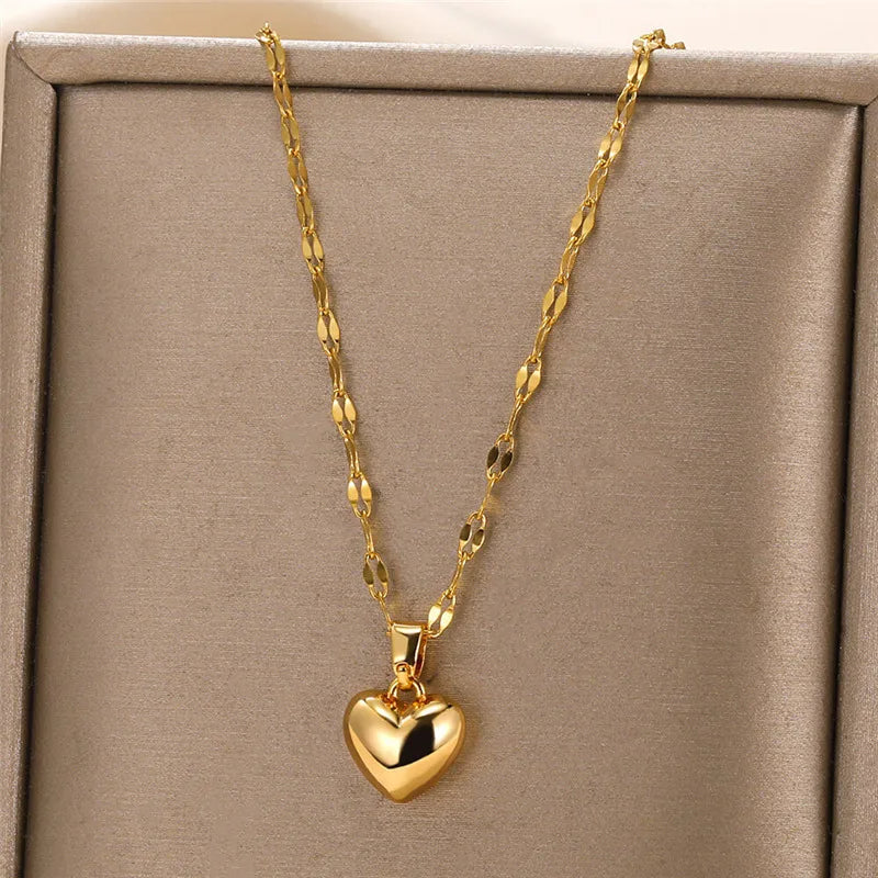 Love Heart Necklace For Women 2025 New Trendy Lip Chain Simple Pendant  Jewelry Gift