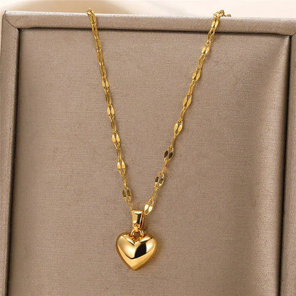 Love Heart Necklace For Women 2025 New Trendy Lip Chain Simple Pendant  Jewelry Gift