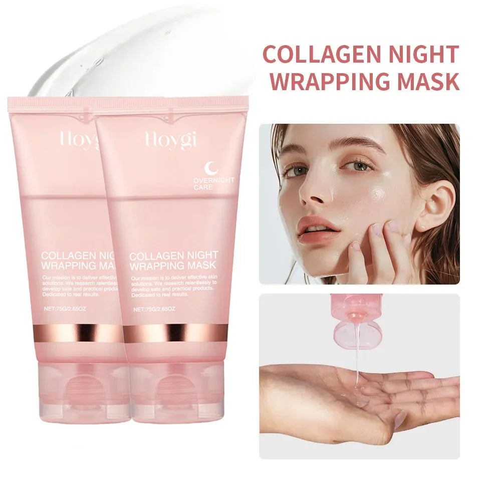 Collagen Overnight Wrapping  Off Facial Mask Set Korean Collagen Night Wrapping Mask Deeply Hydrates Night Care Mask Cream