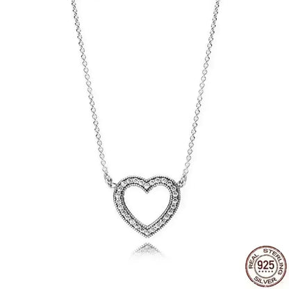 Christmas Birthday Surprise Gifts 925 Sterling Exquisite Shiny Round Heart-shaped Necklace Classic Charm Women's Jewelry