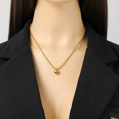 EILIECK New Fashion Stainless Steel Metal Bead Ball Bracelet Earrings For Women Trendy Waterproof Jewelry Set Gift