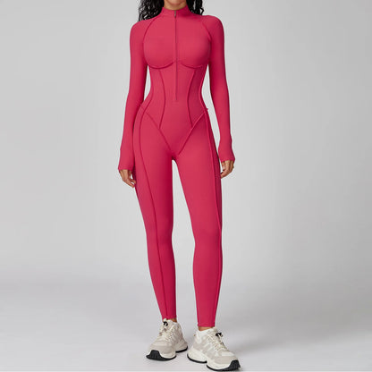 Yoga Bodysuit Long Sleeved Women's Tracksuits Gym Jumpsuits Sports Workout High-intensity Fitness One-piece Tights Suit