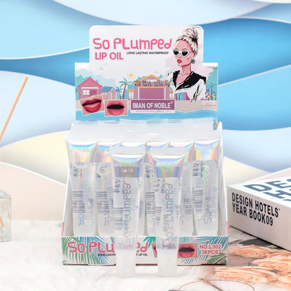 6Pcs Fruity Flavor Watery Glossy Lip Gloss Set Clear Lip Gel Hydrating Moisturizing Lip Gloss Women Lips  Wholesale