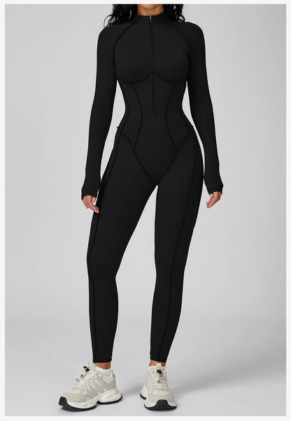 Yoga Bodysuit Long Sleeved Women's Tracksuits Gym Jumpsuits Sports Workout High-intensity Fitness One-piece Tights Suit