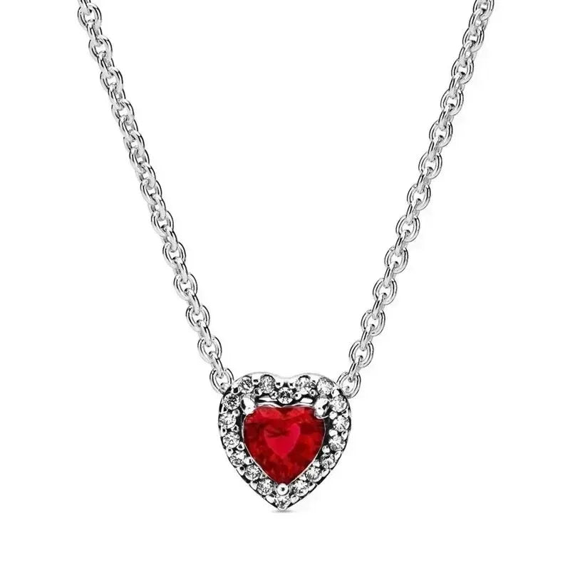 Christmas Birthday Surprise Gifts 925 Sterling Exquisite Shiny Round Heart-shaped Necklace Classic Charm Women's Jewelry