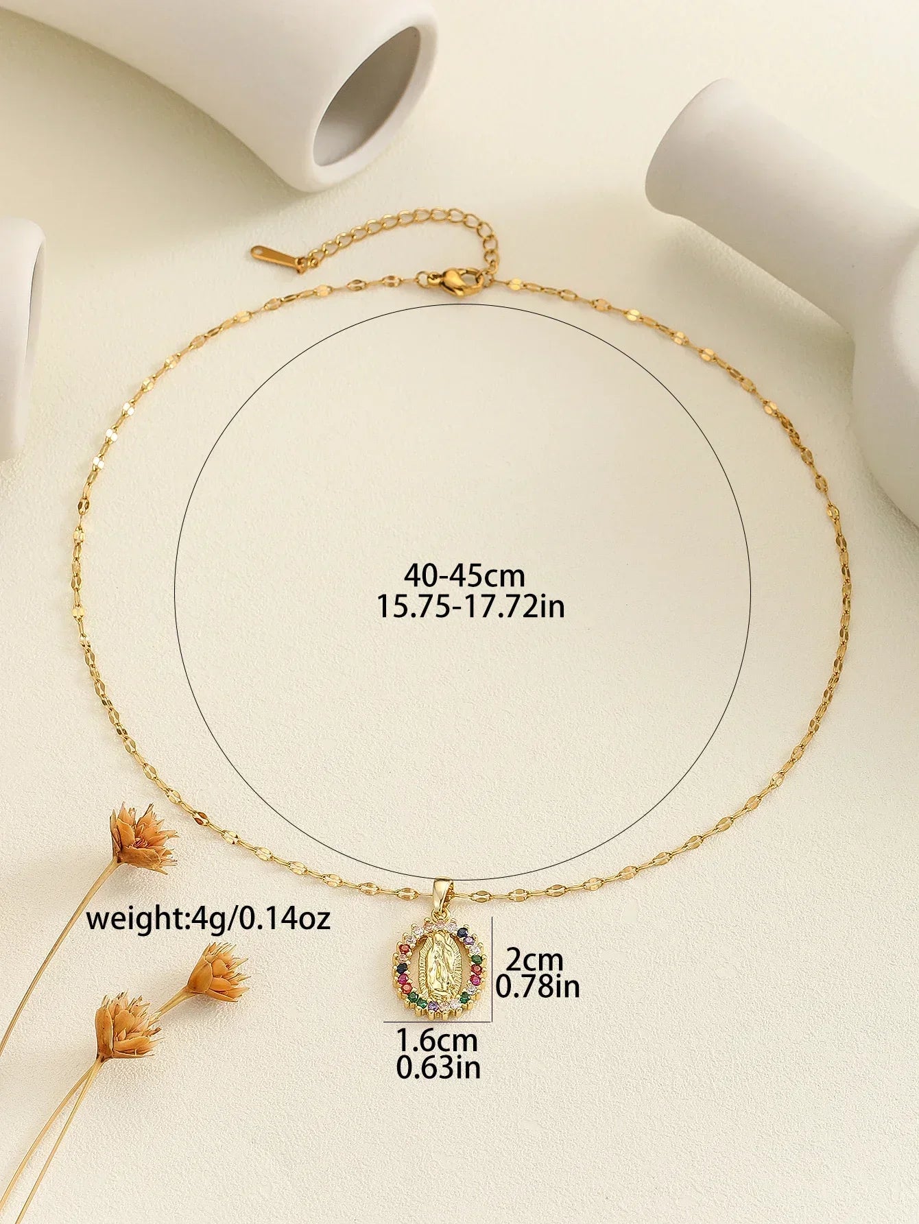 European and American Fashion and Gorgeous Women's All Sky Star Micro Colorful Zircon Virgin Mary Hollow Necklace