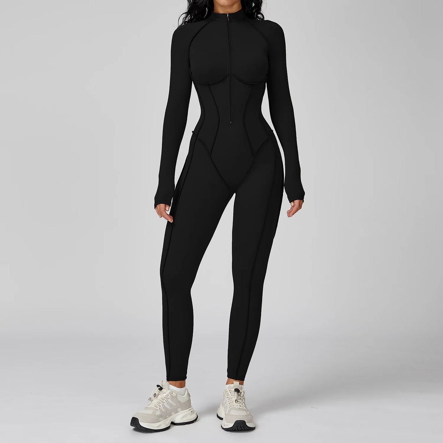 Yoga Bodysuit Long Sleeved Women's Tracksuits Gym Jumpsuits Sports Workout High-intensity Fitness One-piece Tights Suit