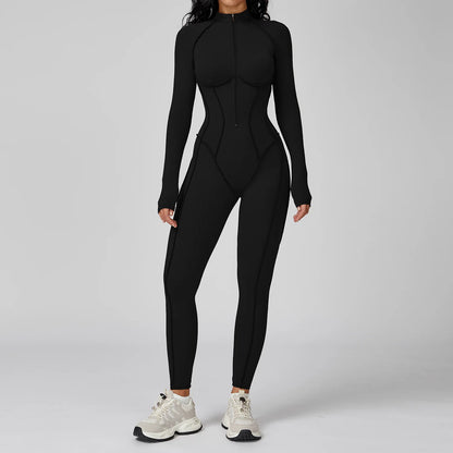 Yoga Bodysuit Long Sleeved Women's Tracksuits Gym Jumpsuits Sports Workout High-intensity Fitness One-piece Tights Suit