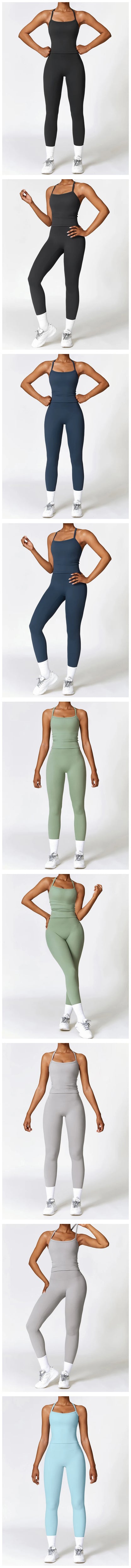 2PCS Yoga Set Women Gym Clothing Fitness Workout Set Sportswear Long Sleeve Crop Top High Waist Leggings Sports Suits