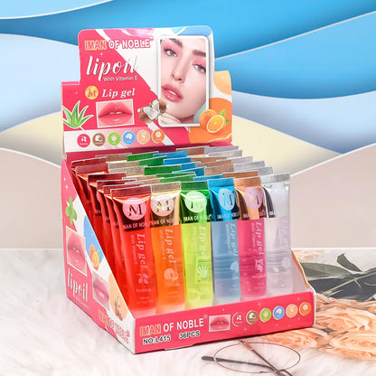 6Pcs Fruity Flavor Watery Glossy Lip Gloss Set Clear Lip Gel Hydrating Moisturizing Lip Gloss Women Lips  Wholesale