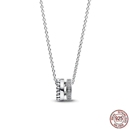 Christmas Birthday Surprise Gifts 925 Sterling Exquisite Shiny Round Heart-shaped Necklace Classic Charm Women's Jewelry