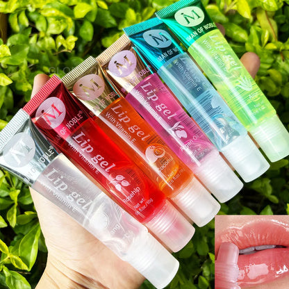 6Pcs Fruity Flavor Watery Glossy Lip Gloss Set Clear Lip Gel Hydrating Moisturizing Lip Gloss Women Lips  Wholesale