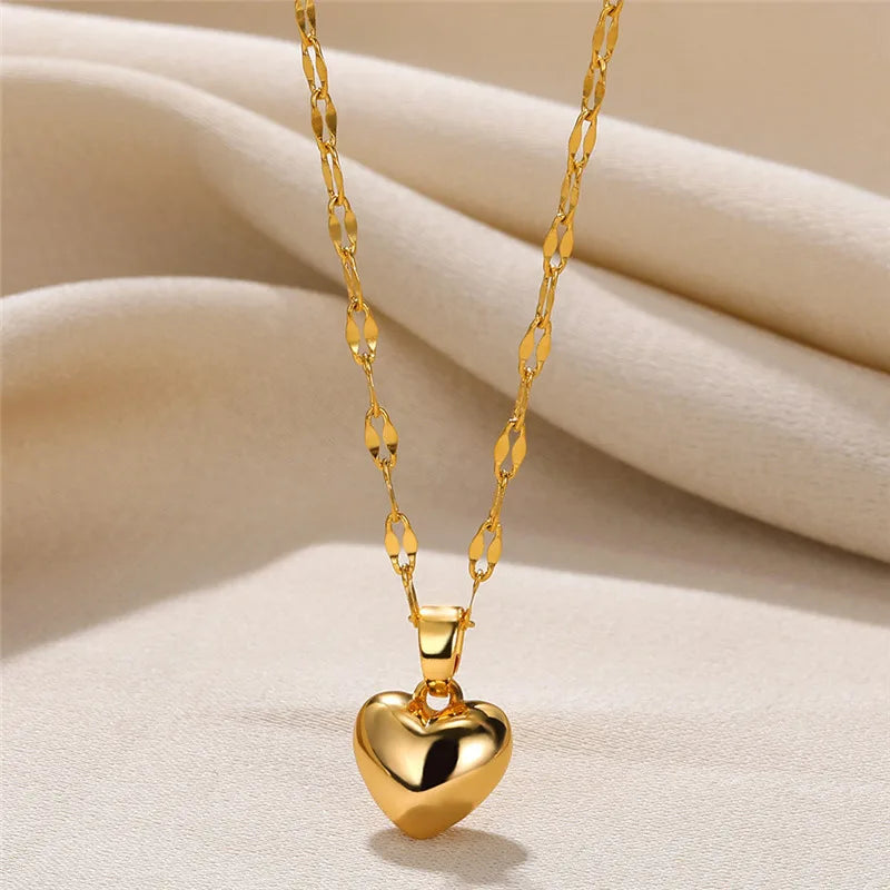 Love Heart Necklace For Women 2025 New Trendy Lip Chain Simple Pendant  Jewelry Gift