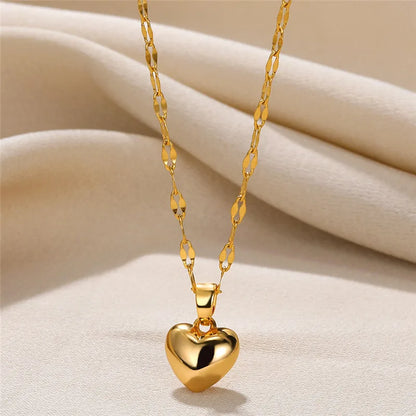 Love Heart Necklace For Women 2025 New Trendy Lip Chain Simple Pendant  Jewelry Gift