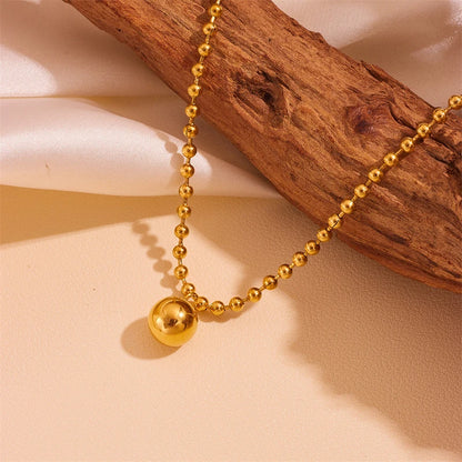 EILIECK New Fashion Stainless Steel Metal Bead Ball Bracelet Earrings For Women Trendy Waterproof Jewelry Set Gift