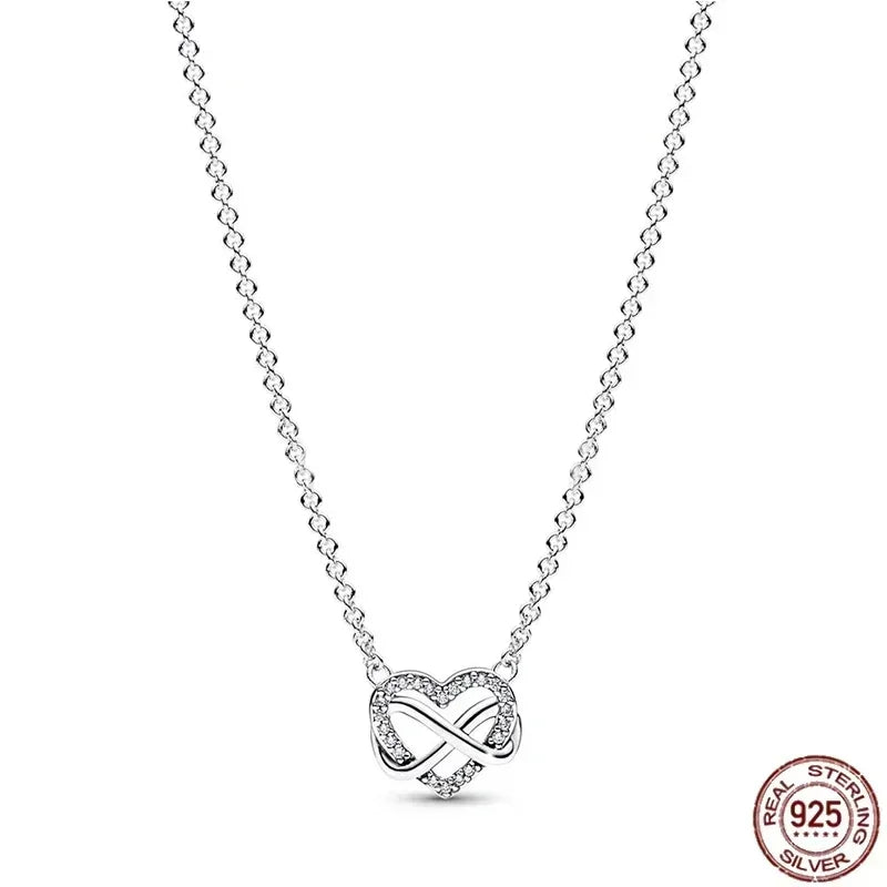 Christmas Birthday Surprise Gifts 925 Sterling Exquisite Shiny Round Heart-shaped Necklace Classic Charm Women's Jewelry