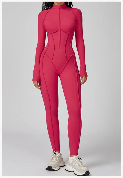 Yoga Bodysuit Long Sleeved Women's Tracksuits Gym Jumpsuits Sports Workout High-intensity Fitness One-piece Tights Suit