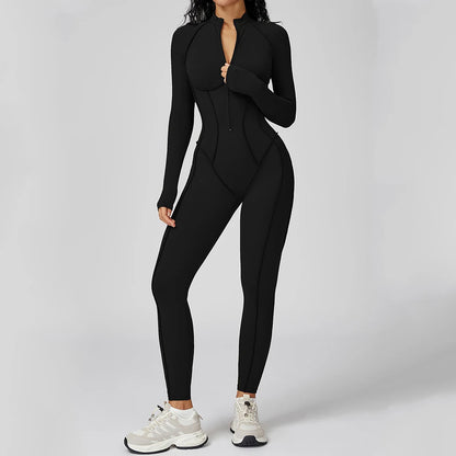 Yoga Bodysuit Long Sleeved Women's Tracksuits Gym Jumpsuits Sports Workout High-intensity Fitness One-piece Tights Suit